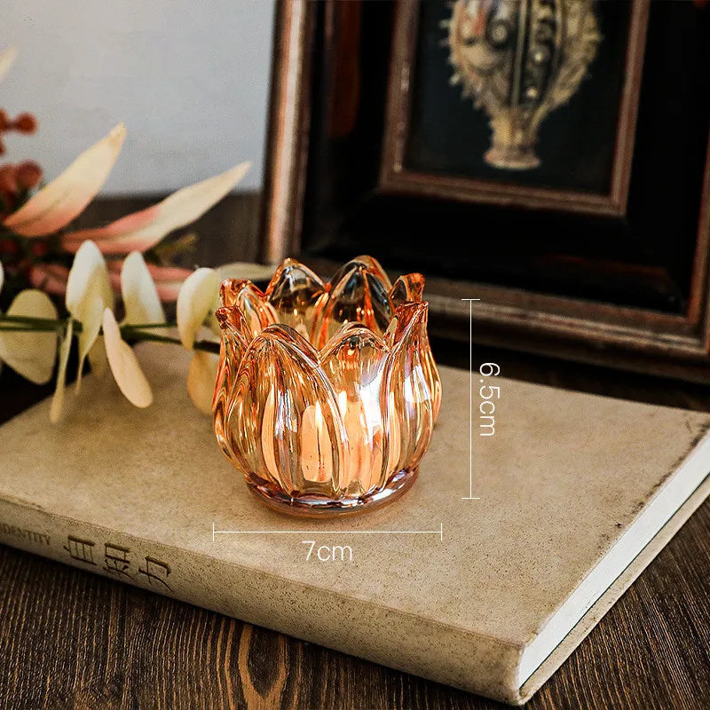 Photophore Fleur de Tulipe en Verre – Élégance & Ambiance Cocooning