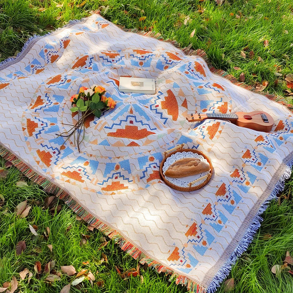 🌿 Tapis Bohème 180 x 180 cm