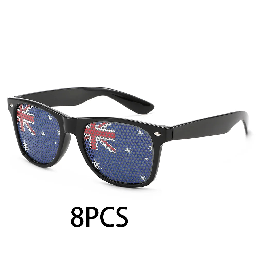 8PCS HD Vision Flag Sunglasses