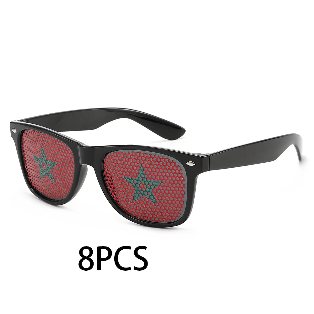 8PCS HD Vision Flag Sunglasses