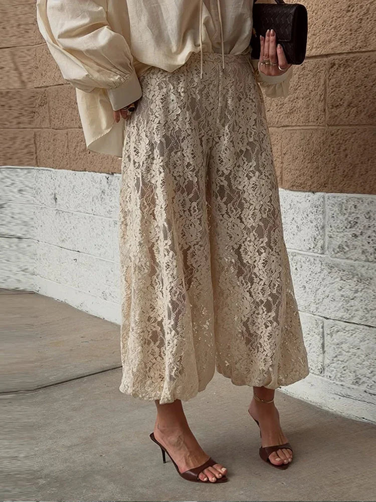 Pantalon Palazzo Dentelle