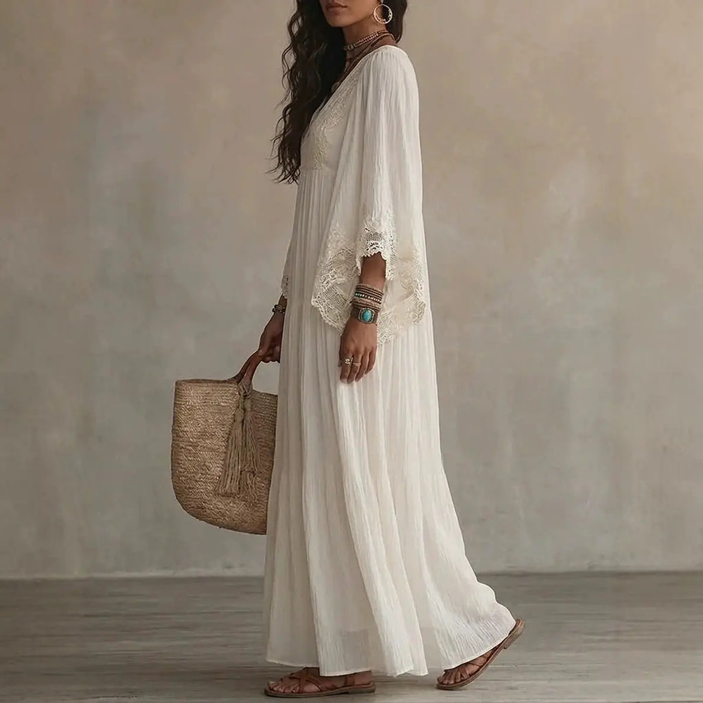 Robe Longue Éclipse – Blanc Ivoire