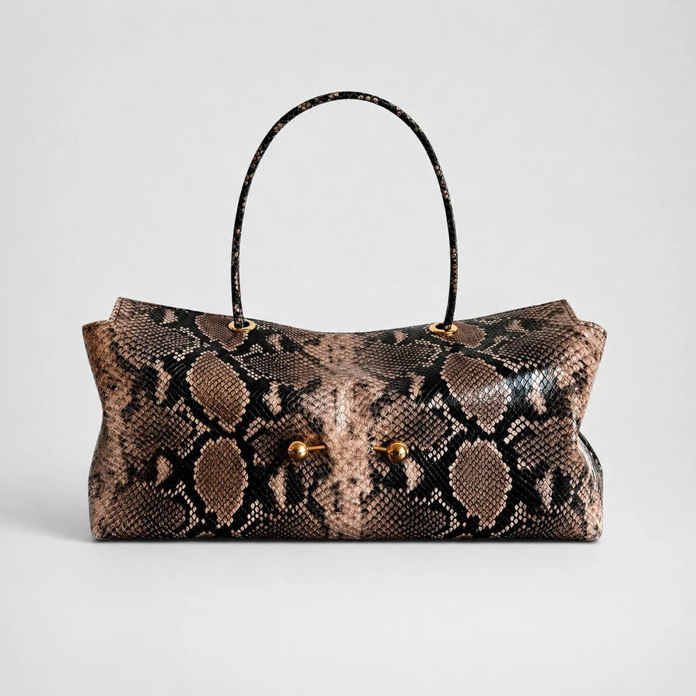 Sac porté épaule effet croco – Golden Details