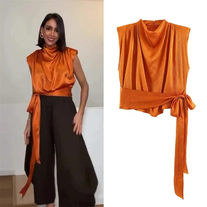 Top Satin "Coucher de Soleil"