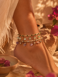 Bracelet de cheville LunAzul- Aventurine & Améthyste