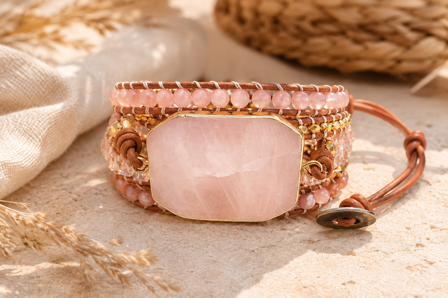 Bracelet Quartz Rosé Bohème