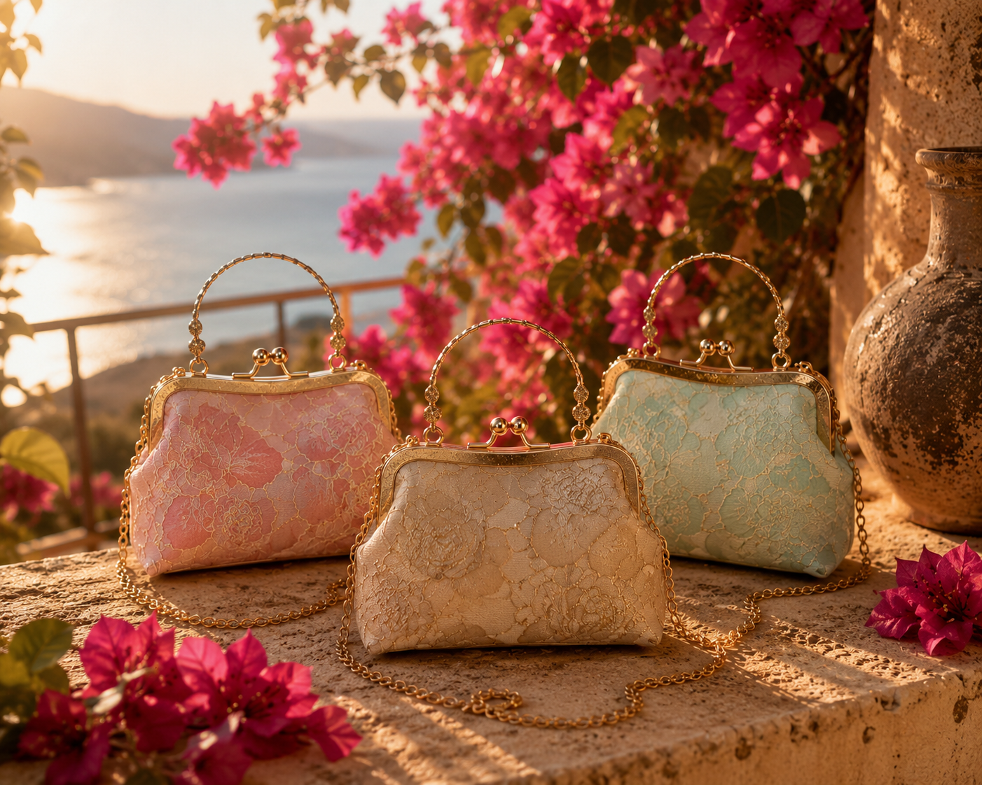 Golden Rose Evening Bag